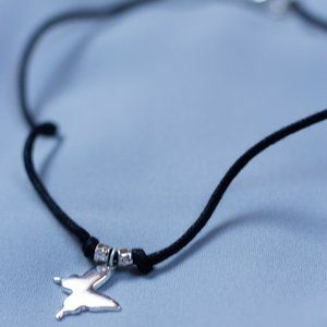 Silver Butterfly Choker Necklace